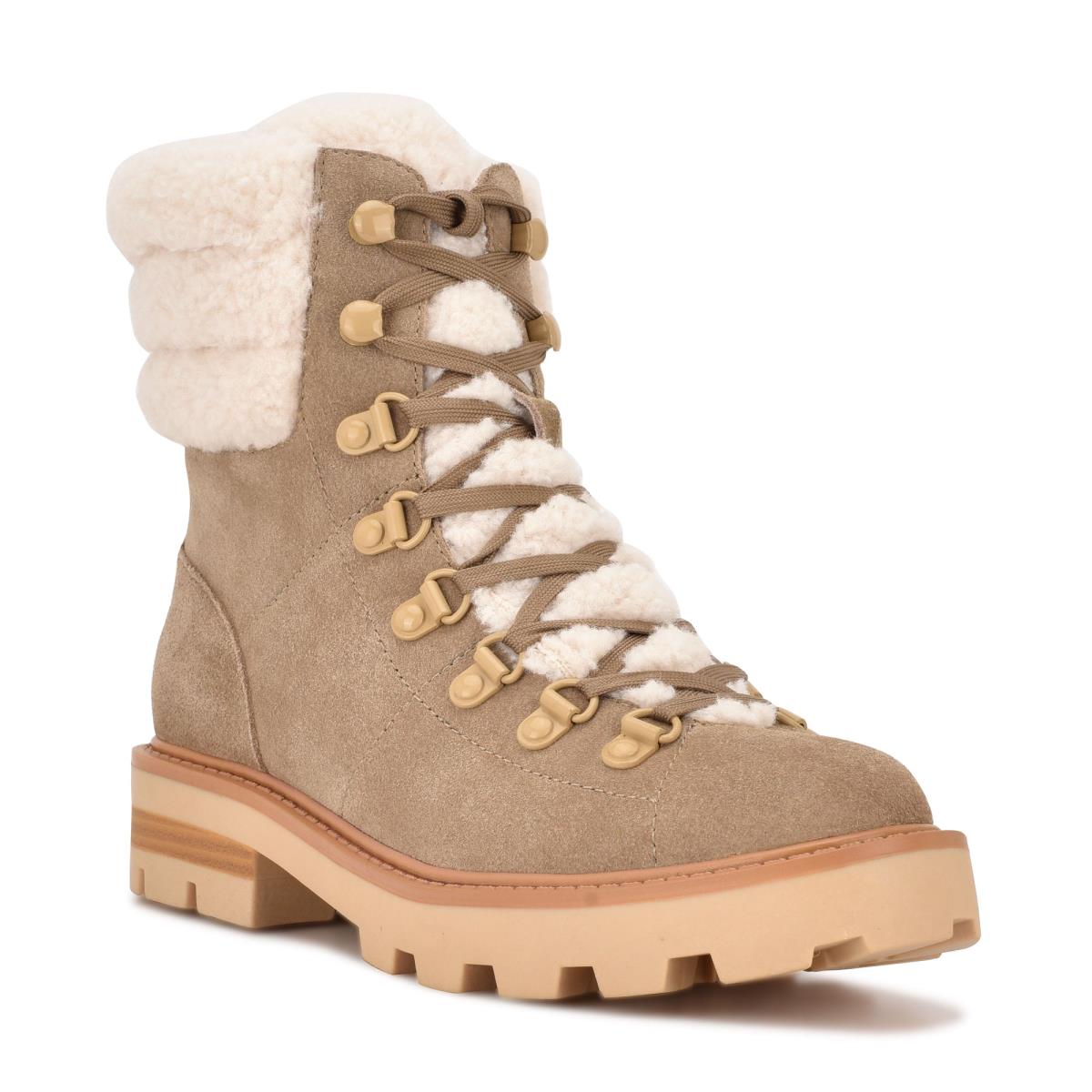 Nine West Rima Combat Lug Sole Naisten Saappaat Vaaleanbeige | 3541MANZC