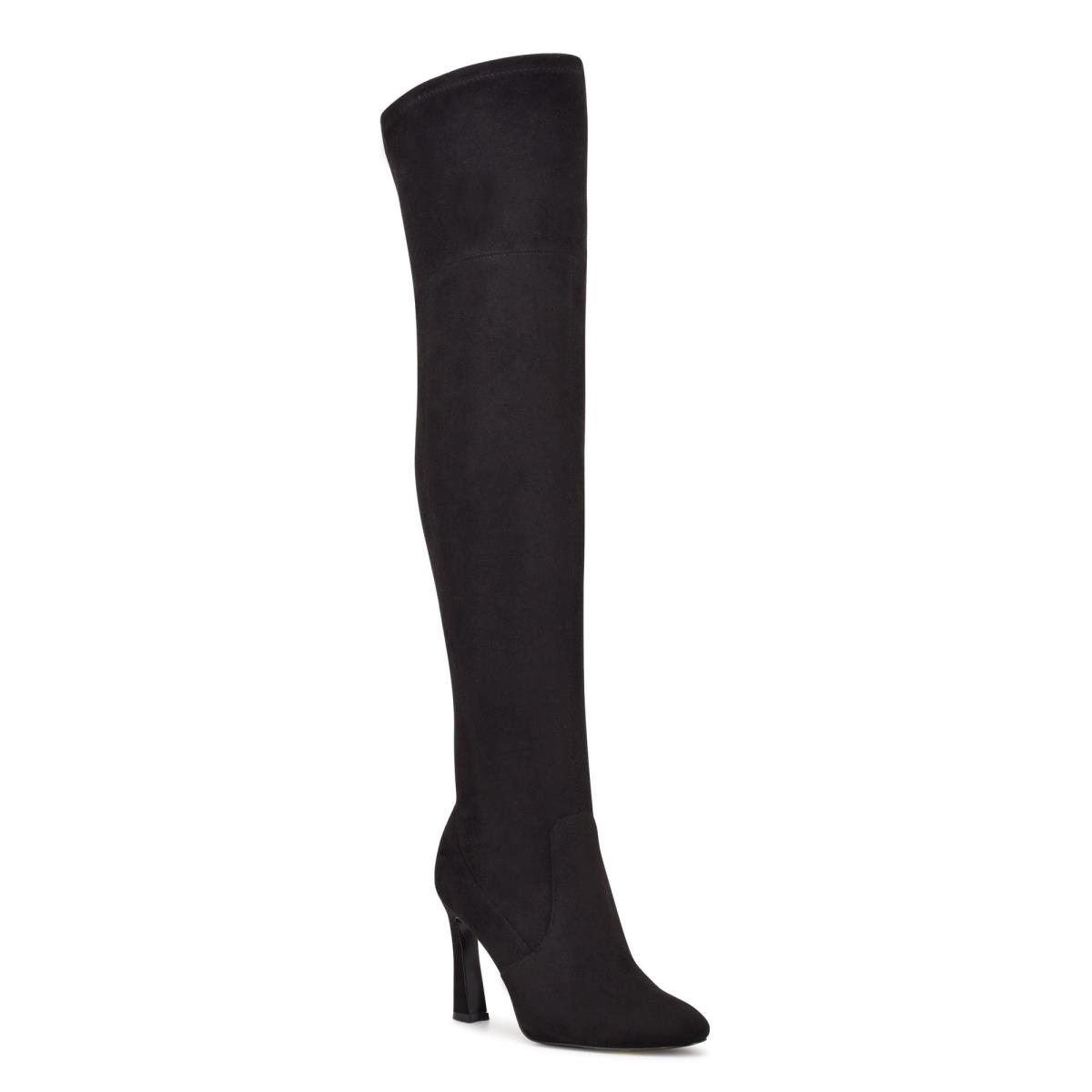 Nine West Sizzle Over The Knee Heel Naisten Saappaat Mustat | 4281ZBOTA