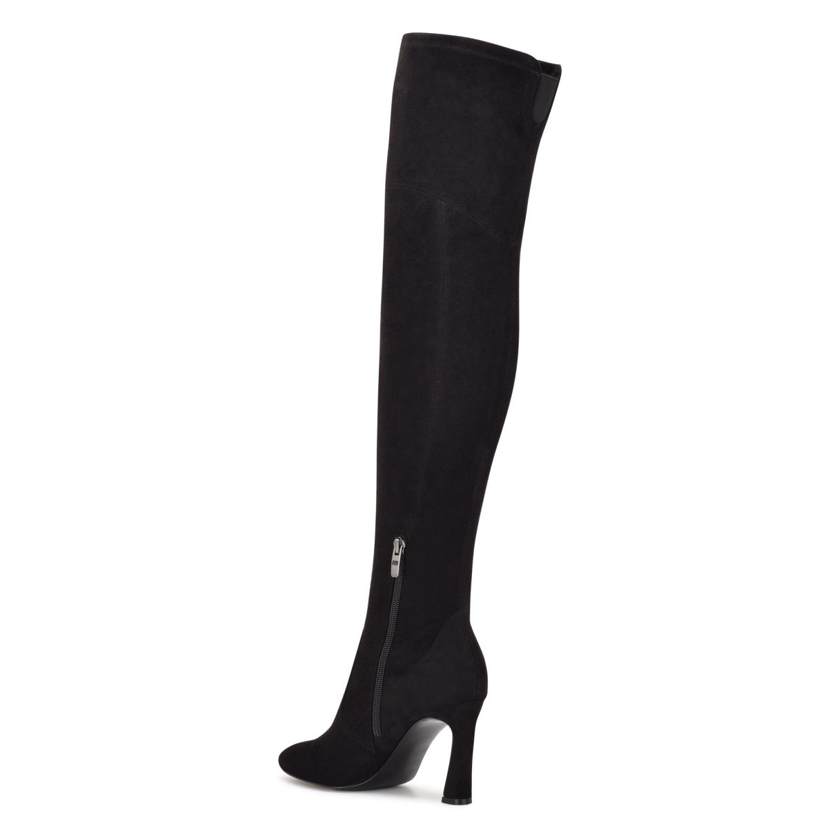 Nine West Sizzle Over The Knee Heel Naisten Saappaat Mustat | 4281ZBOTA