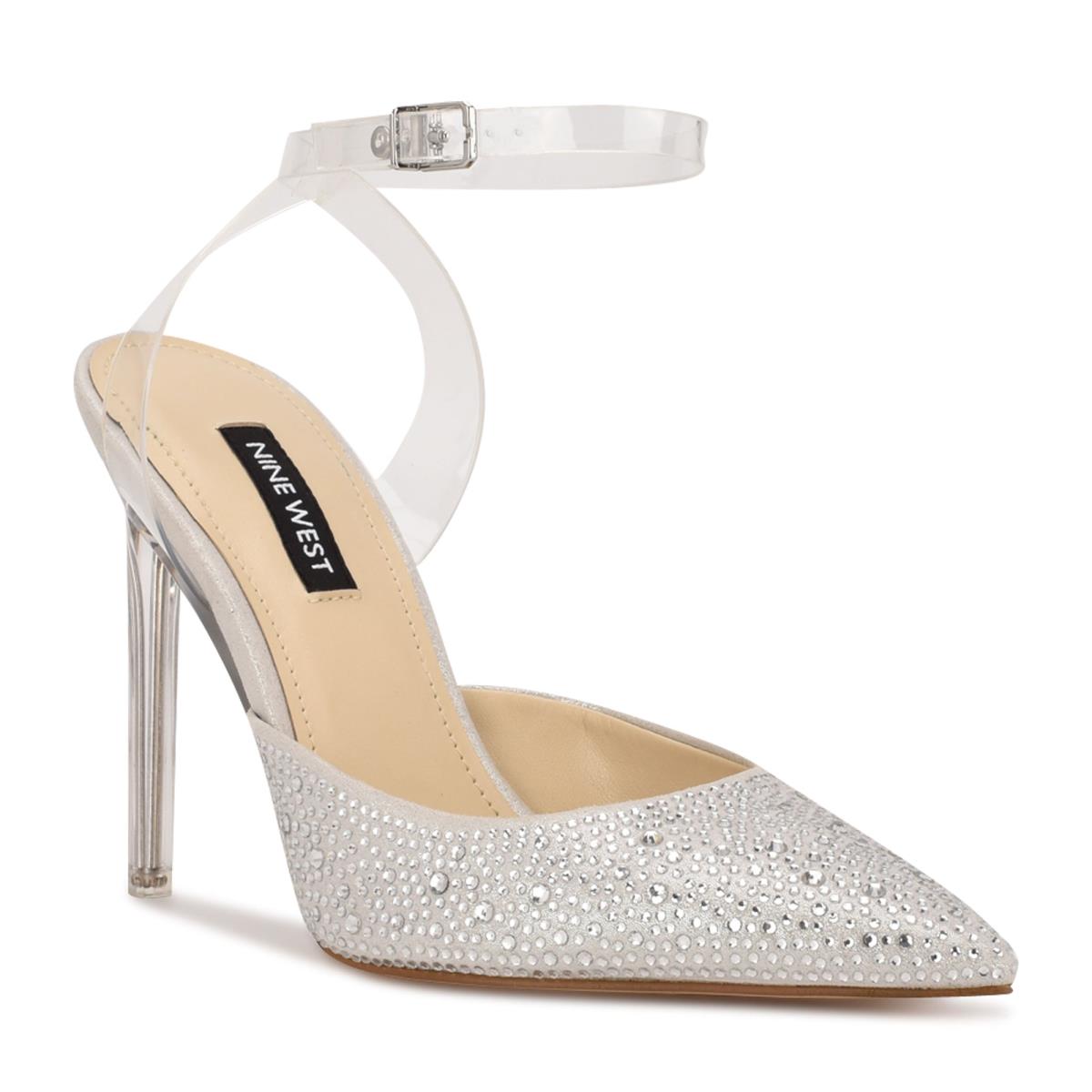 Nine West Sparkel Ankle Strap Naisten Avokkaat Valkoinen | 9480VJNOD