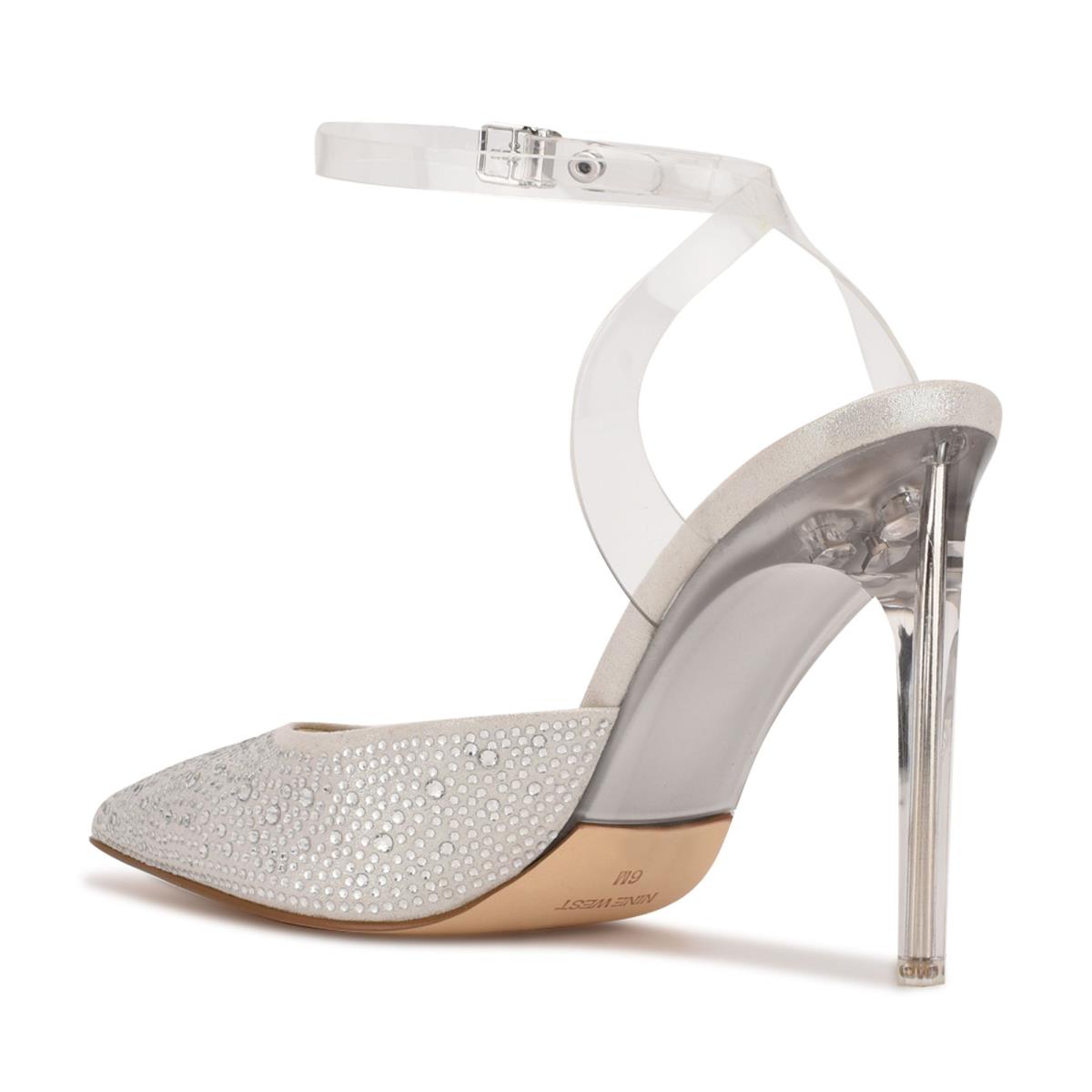 Nine West Sparkel Ankle Strap Naisten Avokkaat Valkoinen | 9480VJNOD