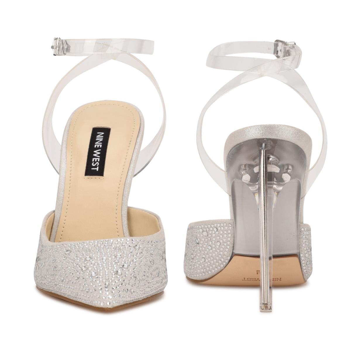 Nine West Sparkel Ankle Strap Naisten Avokkaat Valkoinen | 9480VJNOD