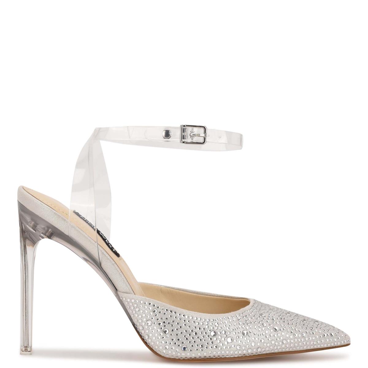 Nine West Sparkel Ankle Strap Naisten Avokkaat Valkoinen | 9480VJNOD