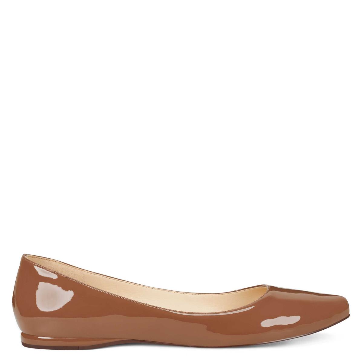 Nine West Speakup Almond Varvas Naisten Flats Tummanbeige | 0412YFKSL