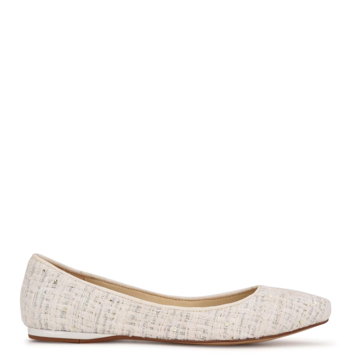 Nine West Speakup Almond Varvas Naisten Ballerinat Valkoinen | 6980EMCQD