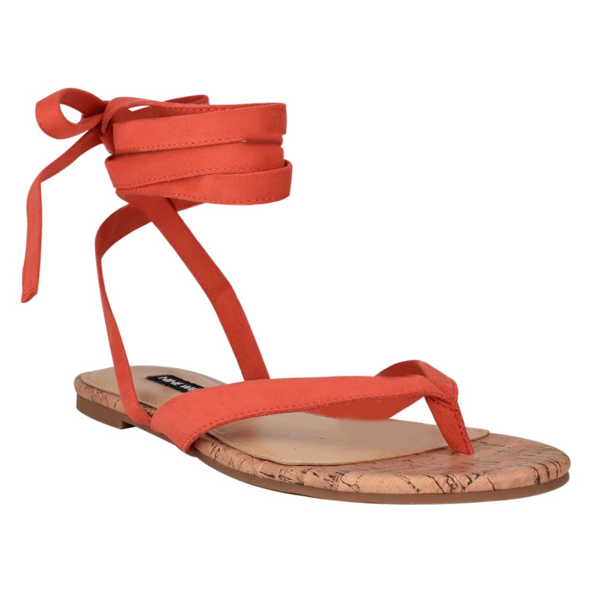 Nine West Tiedup Ankle Wrap Naisten Matalat Sandaalit Punainen | 1470RJLAC