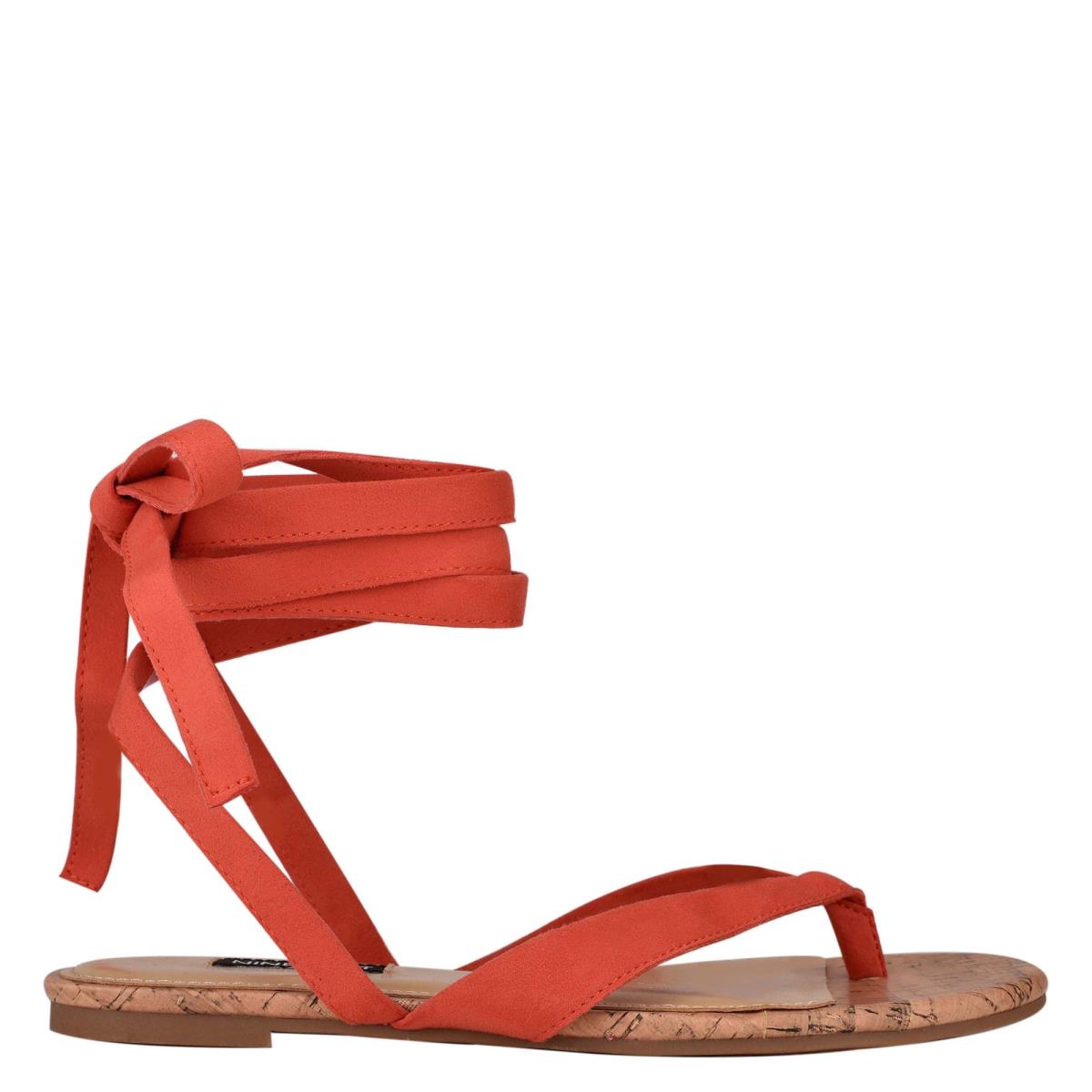 Nine West Tiedup Ankle Wrap Naisten Matalat Sandaalit Punainen | 1470RJLAC