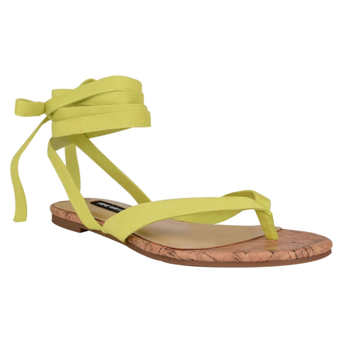 Nine West Tiedup Ankle Wrap Naisten Matalat Sandaalit Vaaleanvihreä | 4678XCAQZ