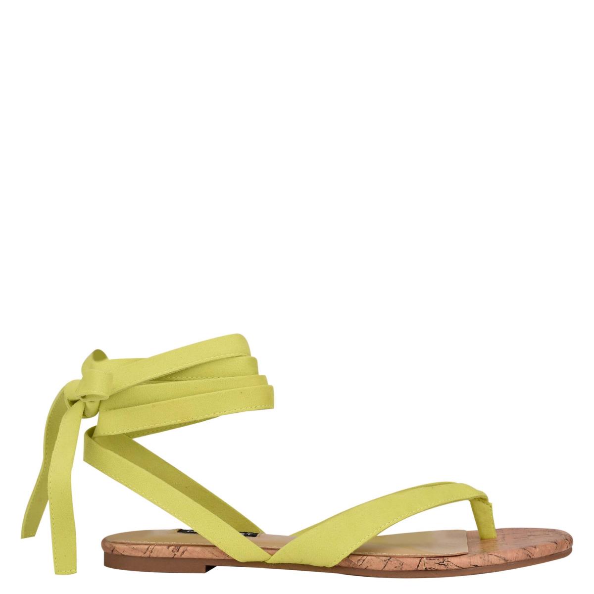 Nine West Tiedup Ankle Wrap Naisten Matalat Sandaalit Vaaleanvihreä | 4678XCAQZ