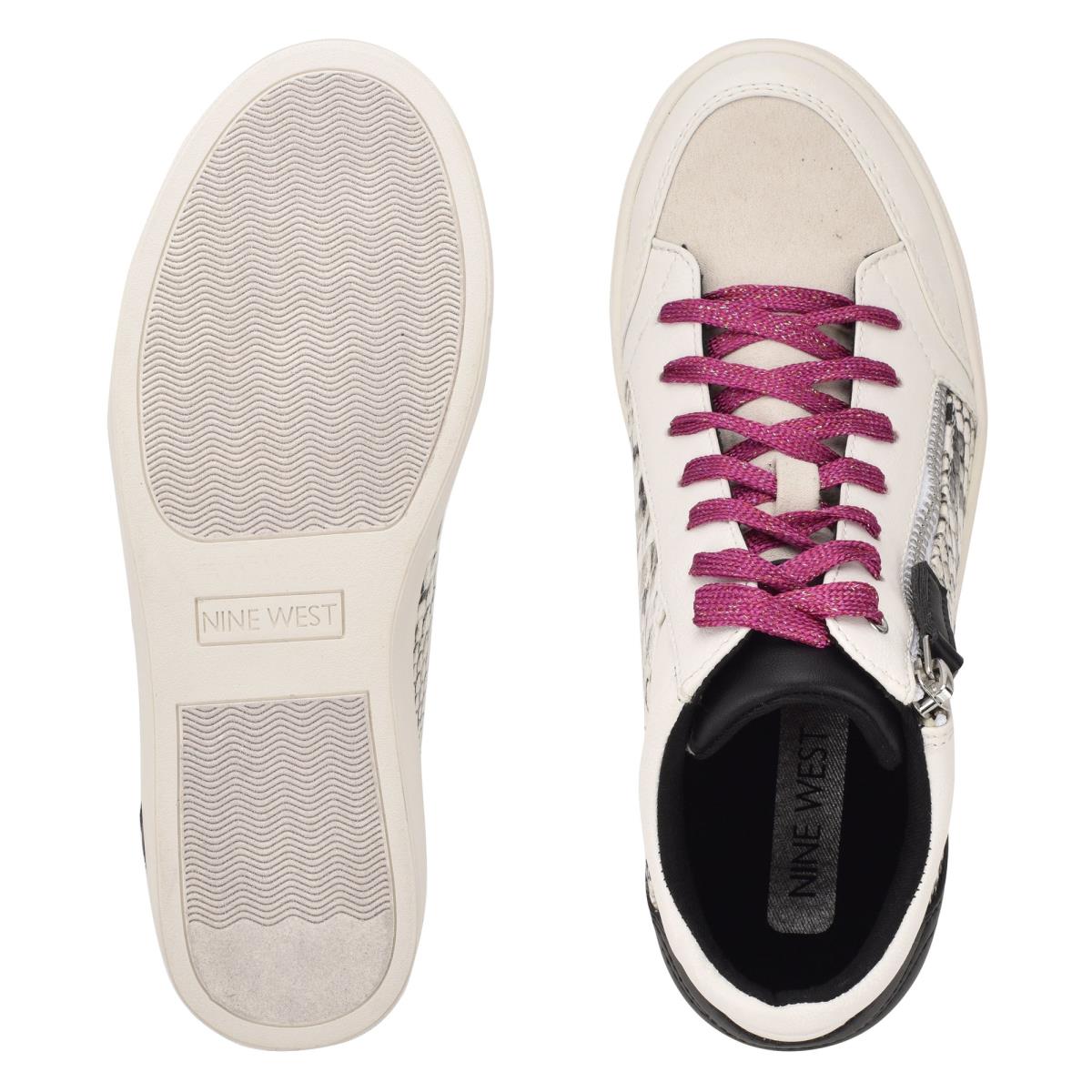 Nine West Tons High Top Hidden Wedge Sneakers Naisten Tennarit Valkoinen Käärmeennahka | 0759CJUVT