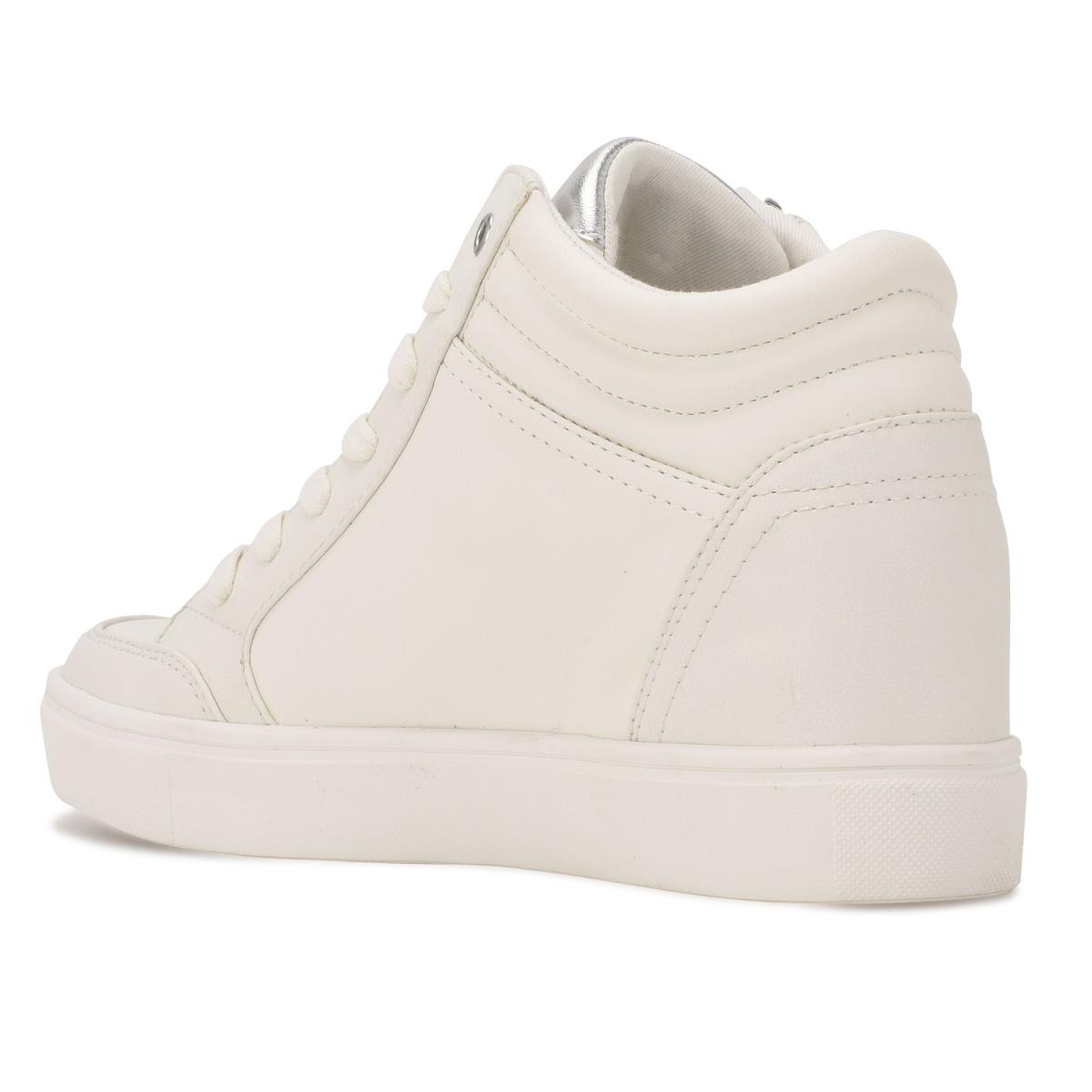 Nine West Tons High Top Hidden Wedge Sneakers Naisten Tennarit Valkoinen Hopea | 2614GKZDR