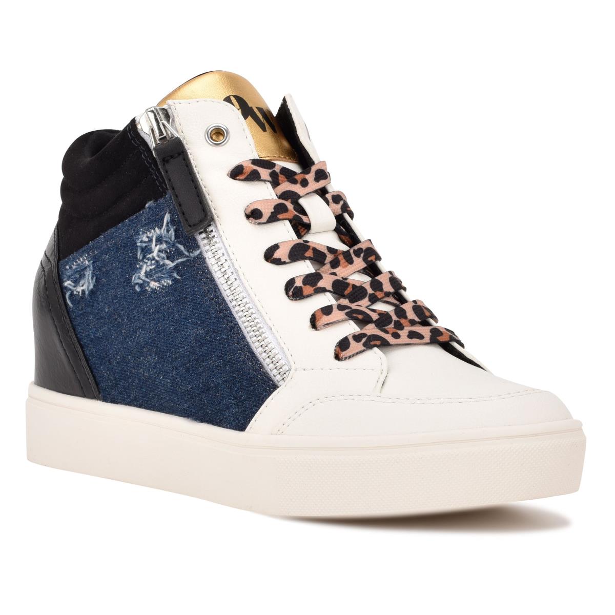 Nine West Tons High Top Hidden Wedge Sneakers Naisten Tennarit Mustat Sininen | 4291ZUECX