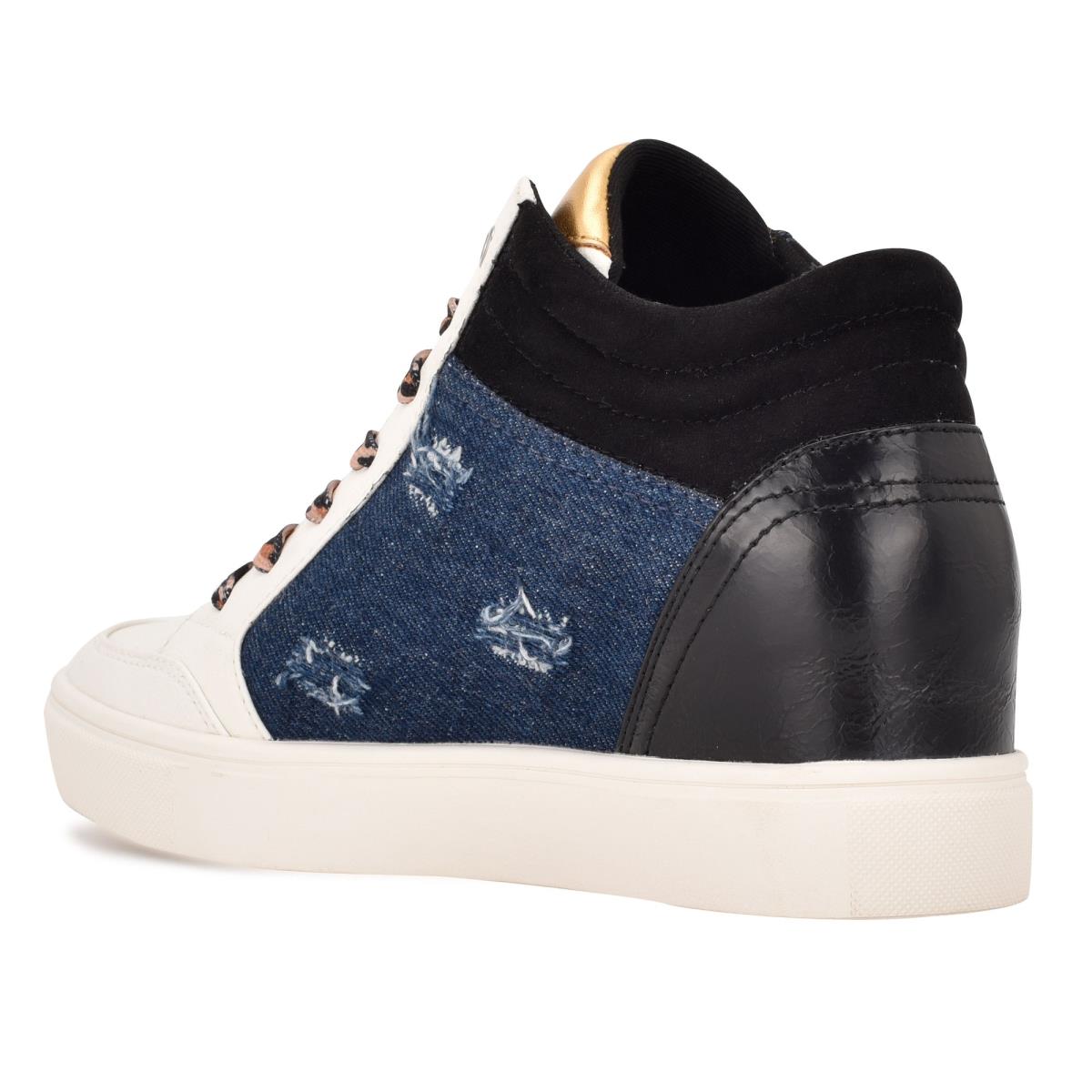 Nine West Tons High Top Hidden Wedge Sneakers Naisten Tennarit Mustat Sininen | 4291ZUECX