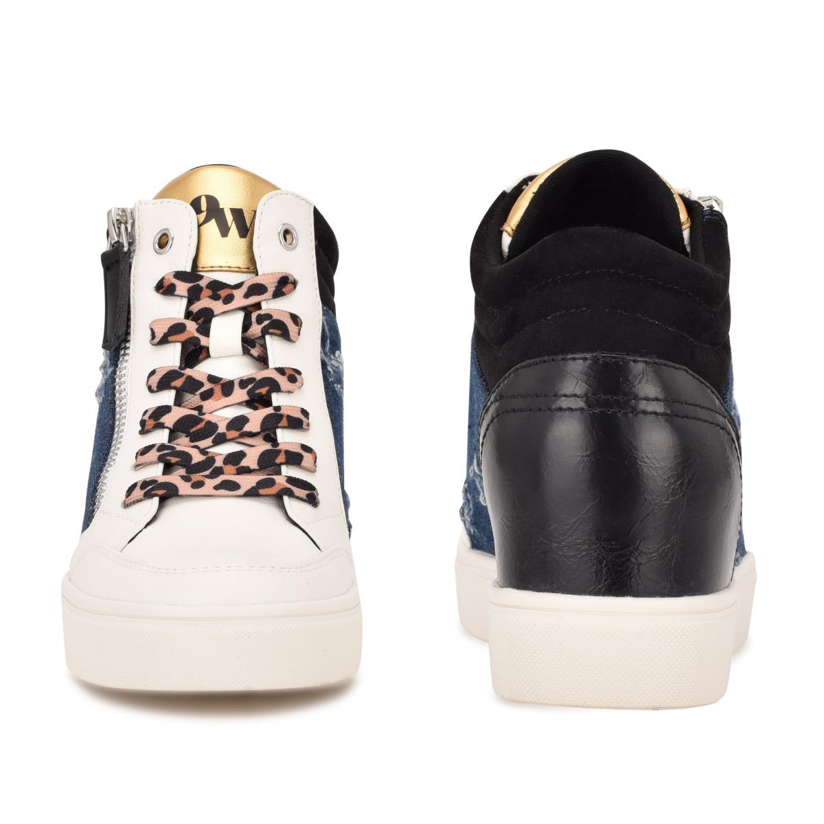 Nine West Tons High Top Hidden Wedge Sneakers Naisten Tennarit Mustat Sininen | 4291ZUECX