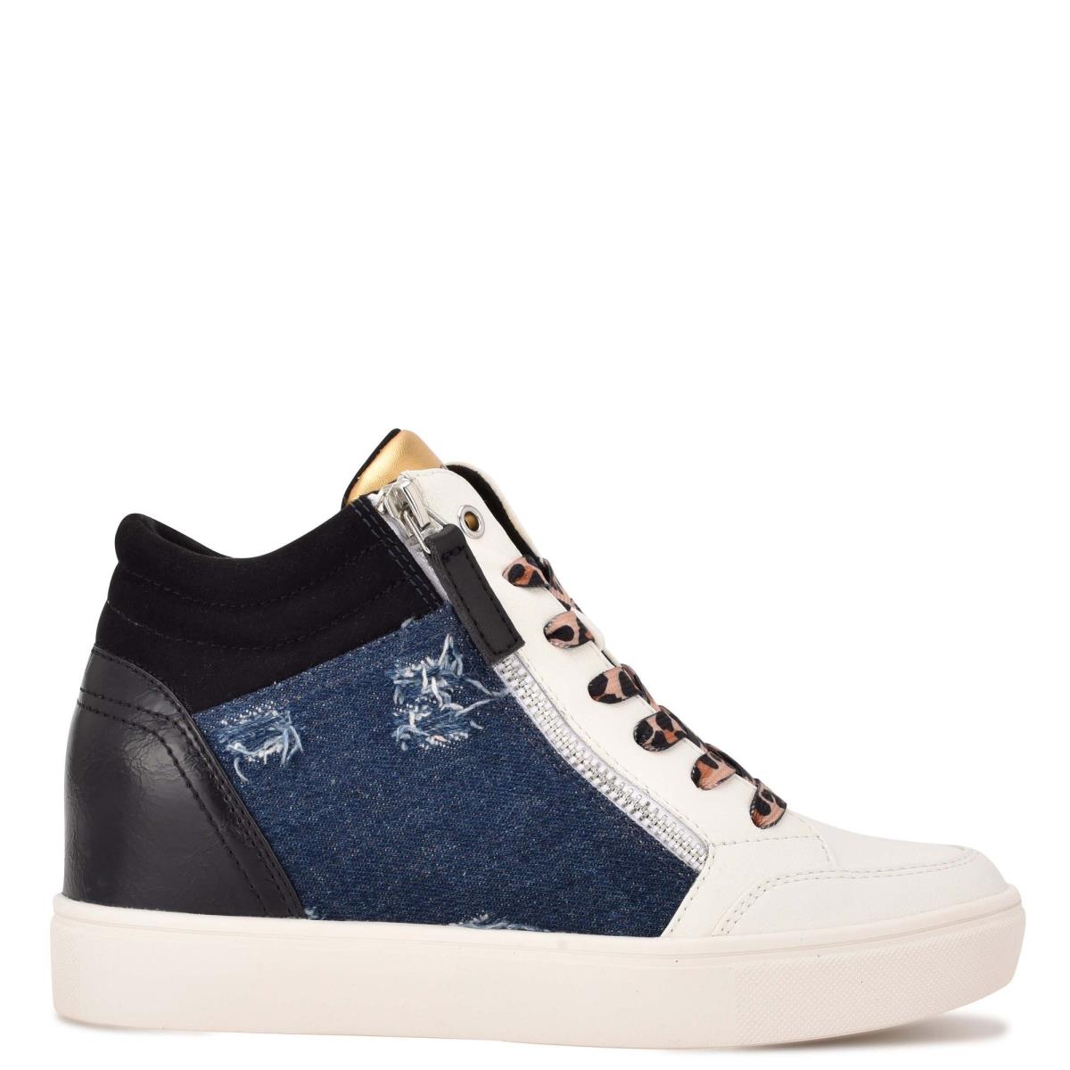 Nine West Tons High Top Hidden Wedge Sneakers Naisten Tennarit Mustat Sininen | 4291ZUECX