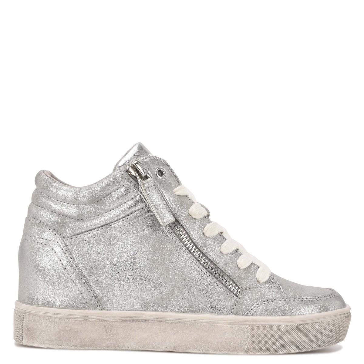 Nine West Tons High Top Hidden Wedge Sneakers Naisten Tennarit Hopea | 8413SPODT