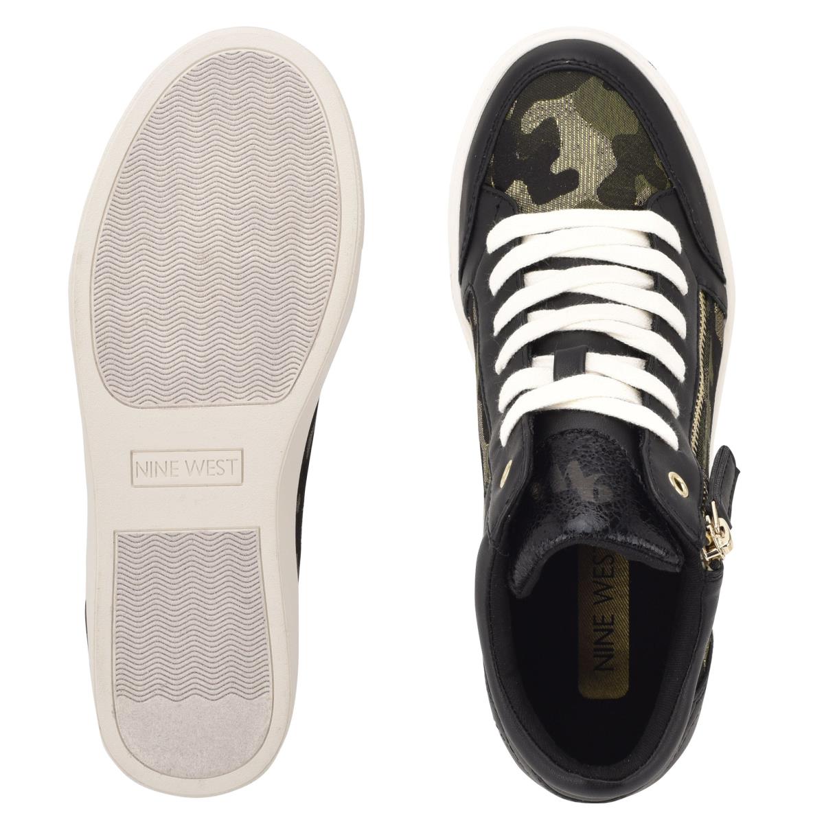 Nine West Tons High Top Hidden Wedge Sneakers Naisten Tennarit Mustat Camo | 9235JQNIZ