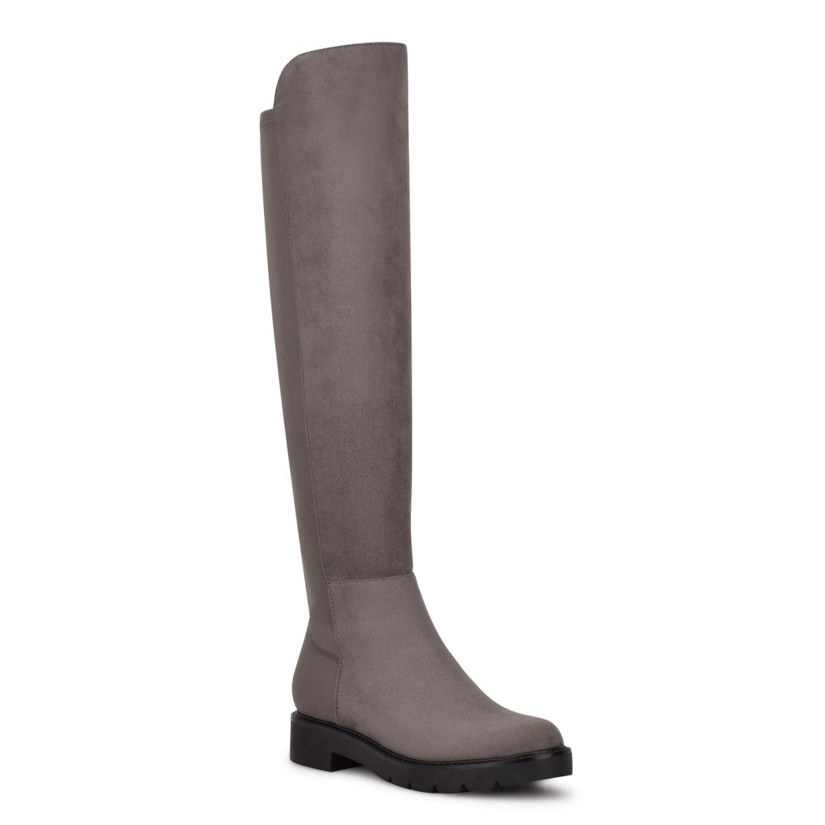 Nine West Tread Over The Knee Lug Sole Naisten Saappaat Harmaat | 7506XPFLV