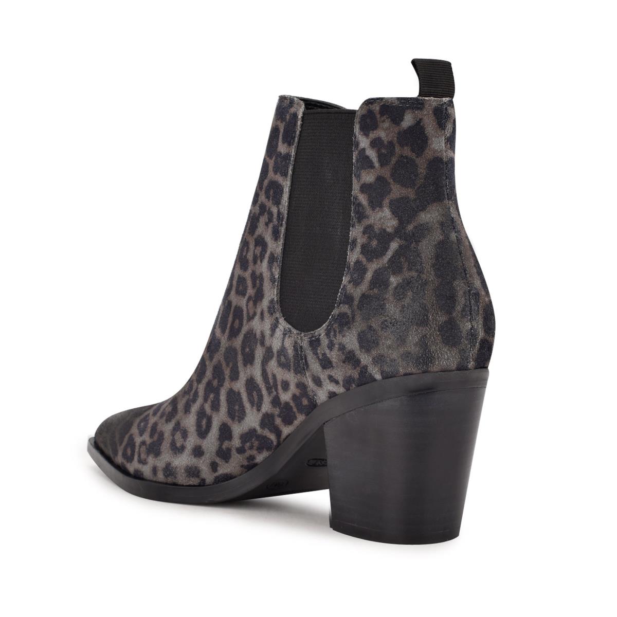 Nine West Wyllis Block Heel Naisten Saappaat Harmaat Leopardi | 0154PLCZQ