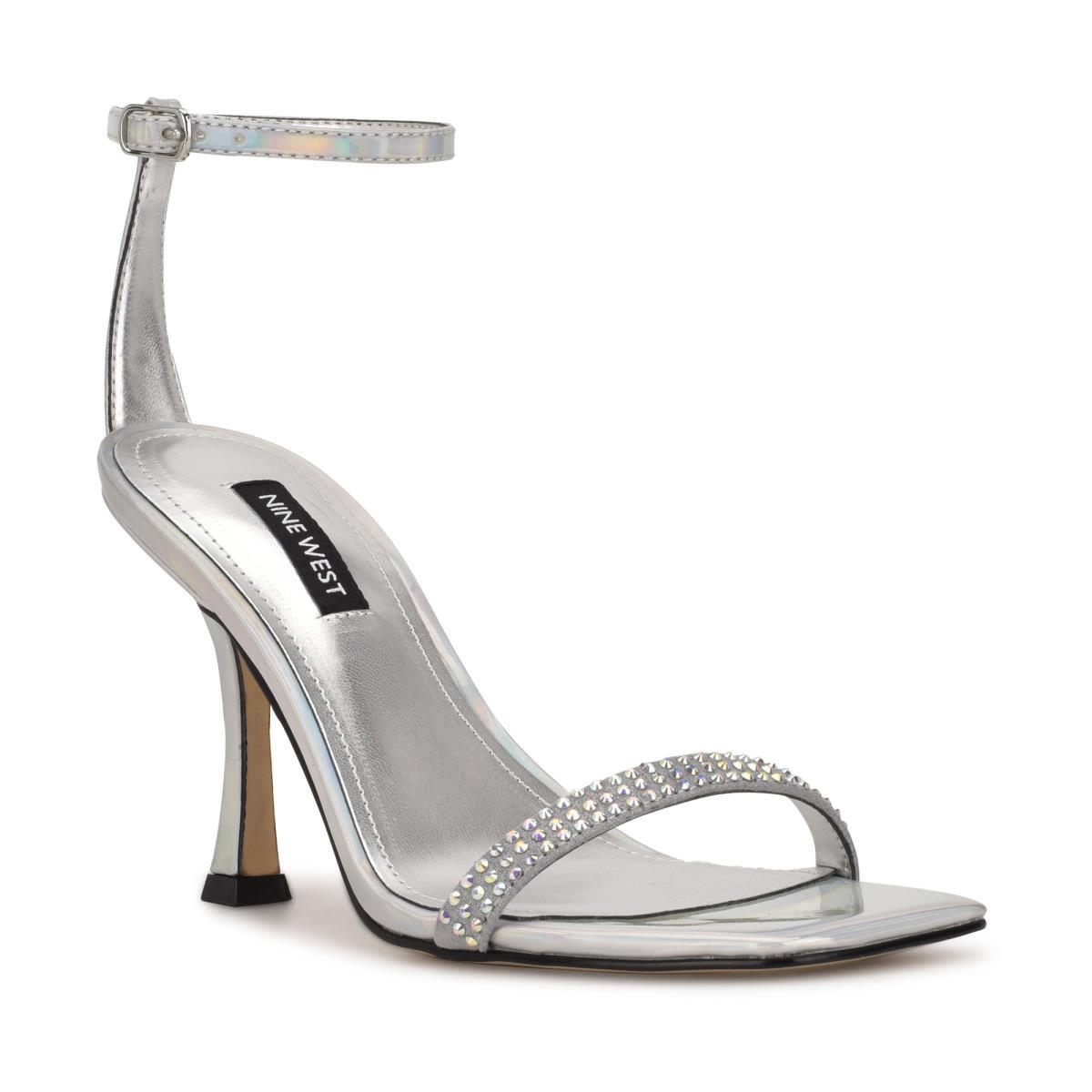 Nine West Yess Rhinestone Ankle Naisten Ranneke Sandaalit Hopea | 2946JBDLE