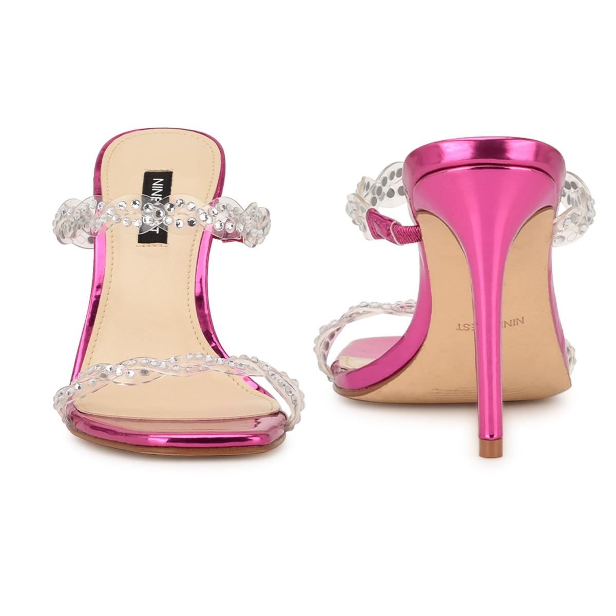 Nine West Ziggle Korko Naisten Slide Sandaalit Pinkki | 9235BSLHI