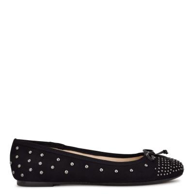 Nine West Curvy Studded Ballet Naisten Ballerinat Mustat | 3457WCIUF