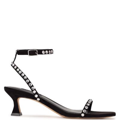 Nine West Giena Ankle Strap Naisten Juhlasandaalit Mustat | 3087KUVRQ