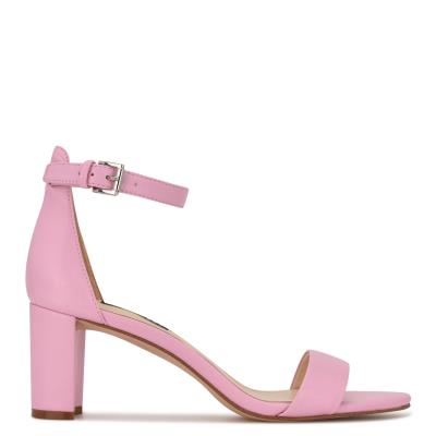 Nine West Pruce Ankle Strap Block Naisten Korkokenkä Sandaalit Pinkki | 2879WMPXF