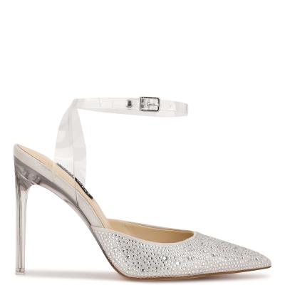 Nine West Sparkel Ankle Strap Naisten Avokkaat Valkoinen | 9480VJNOD